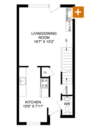 2BD 2 Bedroom - 1,339 sq. ft Floorplan