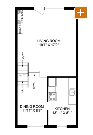 3AD 3 Bedroom - 1,375 sq. ft Floorplan