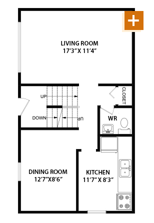 3 Bedroom Alt - 1,292 sq. ft Floorplan
