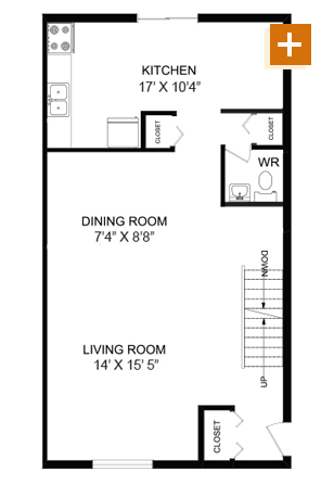 3 Bedroom Regular - 1,292 sq. ft Floorplan