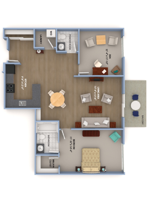 The Moorland - 1 Bedroom Floorplan