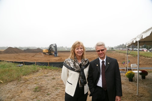 Members of the Sifton team, standing at the site of Dorchester Retirement Residence, before breaking ground