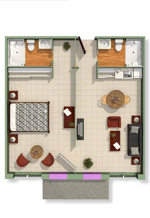 The Cranbrook - 1 Bedroom Floorplan