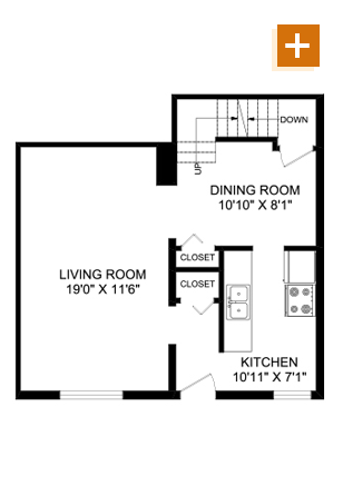 3BB 3 Bedroom - 1,335 sq. ft Floorplan