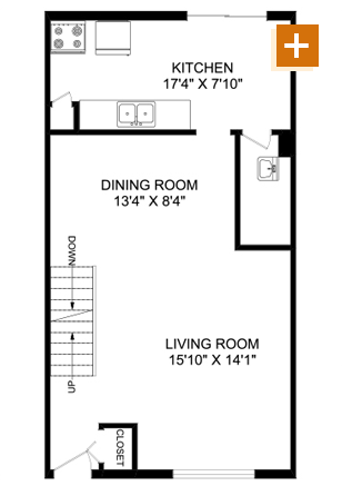 4AD 4 Bedroom - 1,494 sq. ft Floorplan