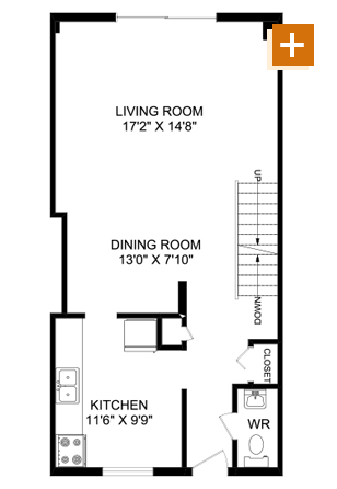 3AD 3 Bedroom - 1,287 sq. ft Floorplan