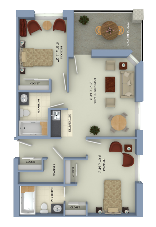 The Grosvenor - 1 Bedroom + Den Floorplan