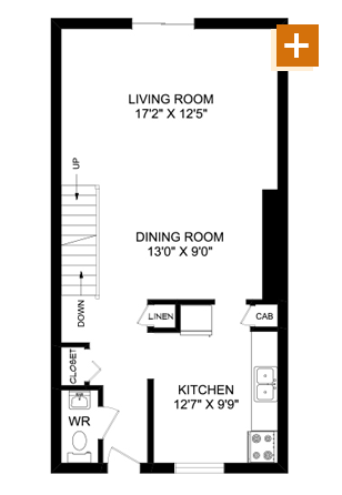 2B2  2 Bedroom - 1,270 sq. ft Floorplan