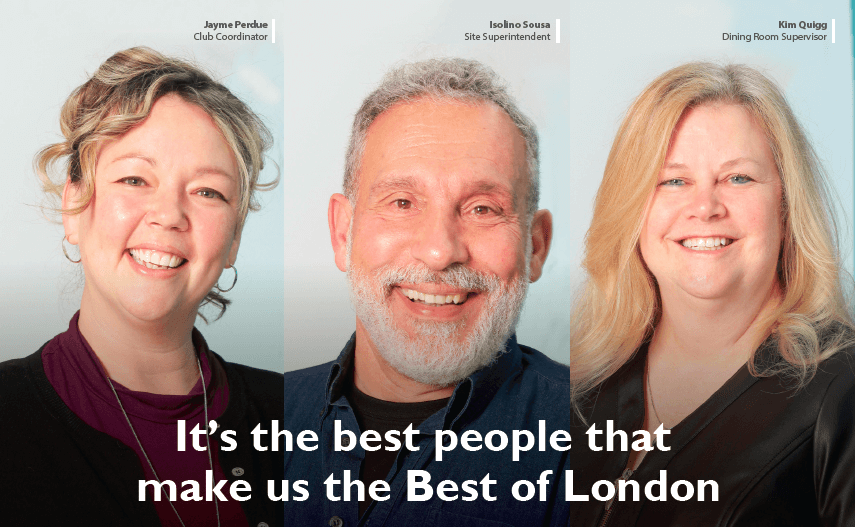 Best of London 2018, three portrait shots of Sifton team members, with the message 'it's the best people that make us the Best of London' at the bottom